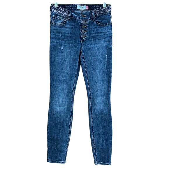 CAbi Denim - CAbi Style 5684 Button Fly Skinny Jeans Medium Wash Stretch Denim Size 2